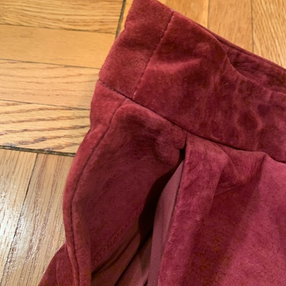 NWT Genuine suede Anthropologie burgundy red pants - Picture 10 of 14